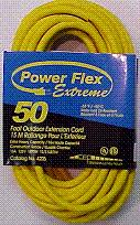 extension cord 12/3 SJTOW tri tap 100ft, -58F CSA yellow Xtreme Flex
