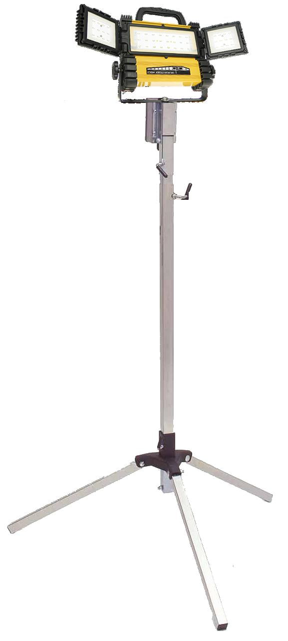 Portable light stand LED 50 watt triple light 7' stand 4,000 Lumens