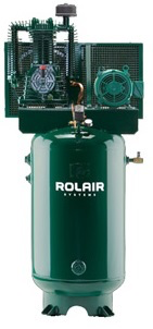 air compressor, electric 7.5 HP 220 V single phase two stage 24.8 CFM@175 PSI, 80 gallon verticle, c/w starter  CSA