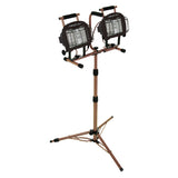 Portable light stand halogen 1,200 watt twin head 6' tripod & sled