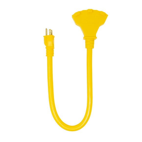 Extension cord 12/3 SJTW 2' Yellow Tritap