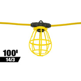 String Light plastic cage 14/3 SJTW 300V 100 foot cord