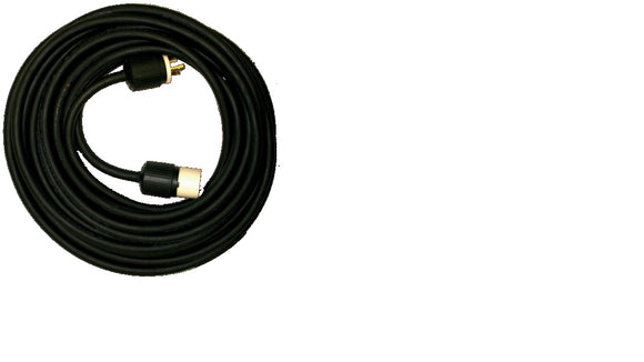 extension cord 12/3 SOW 50 ft black rubber 20 amp 250V twist lock L6-20