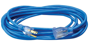 Extension cord, 16/3 SJTW Blue Cold Weather flex