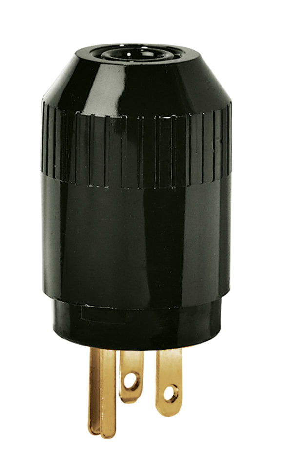 Male plug 15A 125V 2 Pole 3 Wire NEMA 5-15 BRYANT -BLACK