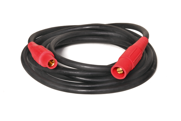 Stage & lighting 2/0 cable 600 volt 200 AMP 50 feet c/w red male + female cam ends