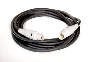 Stage & lighting 2/0 cable 600 volt 200 AMP 50 feet c/w white male + female cam ends