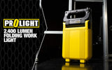 Portable Work Light 2400 Lumen Rechargeable Folding