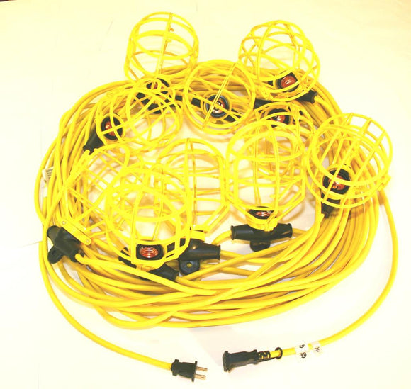 string light 50 ft 12/2 300 volt STW plastic guards 5 lights U-ground plug & connector CSA   (old CEP #: 94125)