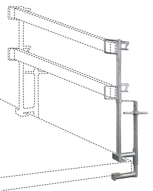 Slab grab guard rail post 42" high – RDSI
