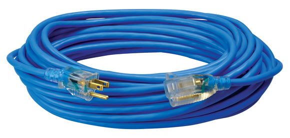 Extension cord, 16/3 SJTW Blue Cold Weather flex