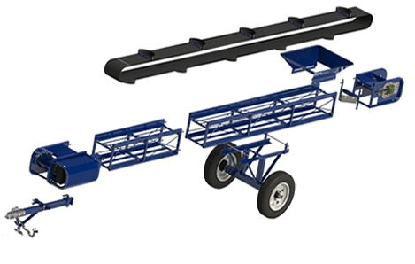 Belt with buckets for standard conveyors
