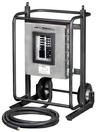 Power distribution cart 3 phase 100 amp 6 outlet c/w cart & cord CUL approved