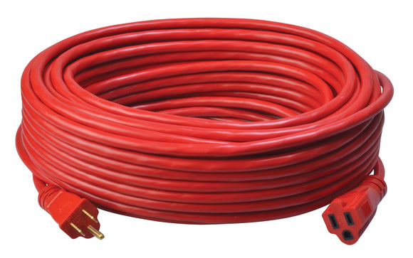 Extcord, 14/3 Sjtw 100' Red Sw